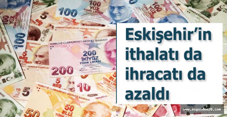 Eskişehir’in ithalatı da ihracatı da azaldı