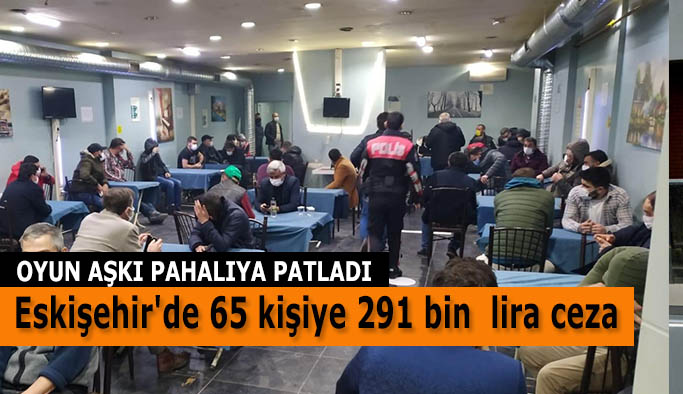 Eskişehir'de tedirleri ihlal edip kumar oynayan 65 kişiye 291 bin 590 lira ceza