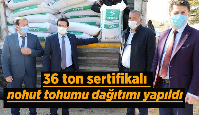 Alpulu çiftçilere 36 ton sertifikalı nohut tohumu dağıtımı yapıldı