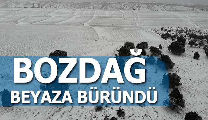 Beyaza bürünen Bozdağ havadan görüntülendi