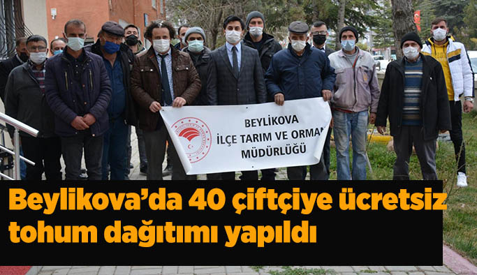 Beylikova’da 40 çiftçiye ücretsiz tohum dağıtımı yapıldı