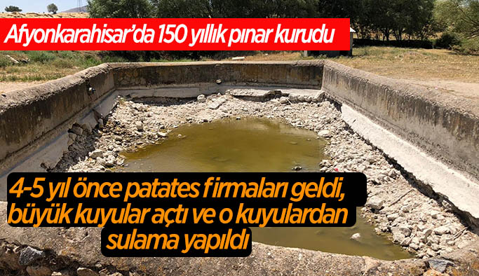 Susuzluk alarmının verildiği Afyonkarahisar’da 150 yıllık pınar kurudu