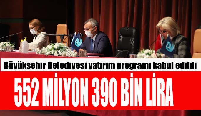 Büyükşehir Belediyesi yatırım programı kabul edildi