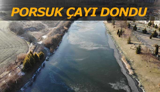 Porsuk Çayı buz tuttu