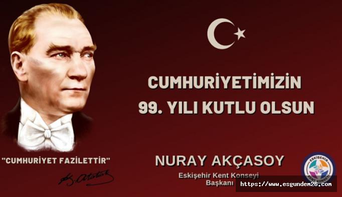 ESKİŞEHİR KENT KONSEYİ CUMHURİYET'İN 99.YILINI KUTLADI