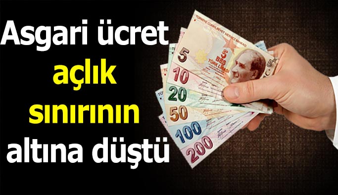 Asgari ücretli  açlık sınırının  altına düştü