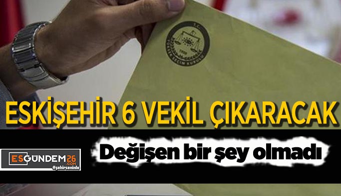 Eskişehir meclise 6 vekil gönderecek