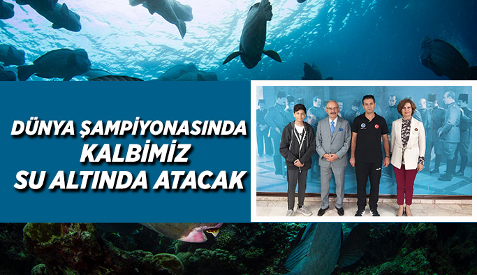 Başkan Büyükerşen su altı görüntüleme sporcusu Erkan Balk’a başarılar diledi