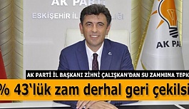 Çalışkan’dan su zammı açıklaması