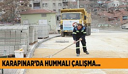 1400 m2 kilit taş döşendi.