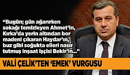 Vali Çelik emekçilerin bayramını kutladı