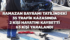 35 TRAFİK KAZASINDA  2 KİŞİ ÖLDÜ, 63 KİŞİ YARALANDI