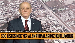 500 LİSTESİNDE YER ALAN FİRMALARIMIZI KUTLUYORUZ