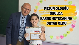 ÇAKIRÖZER MEZUN OLDUĞU OKULDA KARNE HEYECANINA ORTAK OLDU