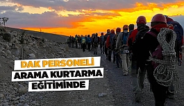 DAK personeli arama kurtarma eğitiminde