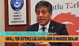 URFALI, YENİ SİSTEMLE İLGİLİ KAYGILARINI 10 MADDEDE SIRALADI