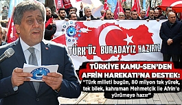 Türkiye Kamu Sen'den Afrin Harekatı'na destek