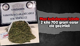 Muz kutularının içine zulalanmış 2 kilo 700 gram esrar ele geçirildi