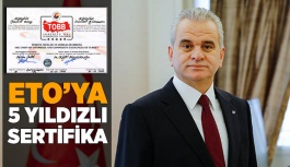 ETO’YA 5 YILDIZLI SERTİFİKA