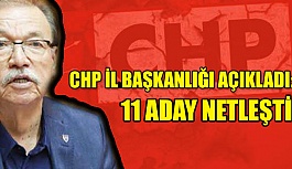 CHP İL BAŞKANLIĞI AÇIKLADI: 11 ADAY NETLEŞTİ