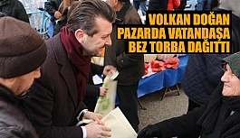 DOĞAN PAZARDA VATANDAŞA BEZ TORBA DAĞITTI