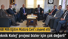 EOSB Milli Eğitim Müdürü Cırıt’ı ziyaret etti