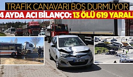 TRAFİK KAZALARINDA 13 KİŞİ HAYATINI KAYBETTİ