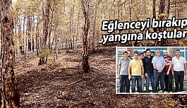 Eğlenceyi bırakıp yangına koştular