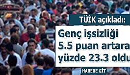 Genç işsizliği 5.5 puan artarak yüzde 23.3 oldu