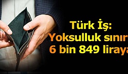 Kasımda yoksulluk sınırı 6 bin 849 liraya yükseldi