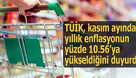 TÜİK, kasım ayında yıllık enflasyonun yüzde 10.56’ya yükseldiğini duyurdu