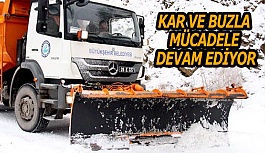 BÜYÜKŞEHİR KAR VE BUZLA MÜCADELEYE  DEVAM EDİYOR