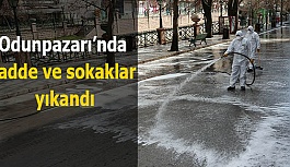 Odunpazarı’nda cadde ve sokaklar yıkandı