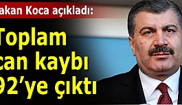 Toplam can kaybı 92’ye çıktı