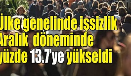 Ülke genelinde işsizlik Aralık 2020 döneminde yüzde 13.7’ye yükseldi