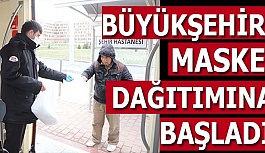 BÜYÜKŞEHİR MASKE DAĞITIMINA BAŞLADI