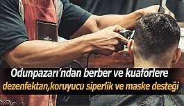 Odunpazarı’ndan berber ve kuaförlere dezenfektan, koruyucu siperlik ve maske desteği