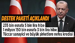 Erdoğan destek paketini açıkladı