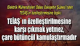 TEİAŞ`ın özelleştirilmesi, elektrik sisteminin kalbinin ve aklının da özelleştirilmesidir