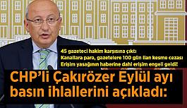 CHP’li Çakırözer Eylül ayı basın ihlallerini açıkladı