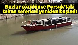 Buzlar çözülünce Porsuk'taki tekne seferleri yeniden başladı