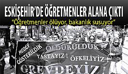 Eğitim sendikaları Eskişehir’de Ulus Anıtı önünde toplandı: Bakan istifa!