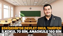 Eskişehir’de devlet okul tarifesi: ilkokul 70 bin, anaokulu 160 bin